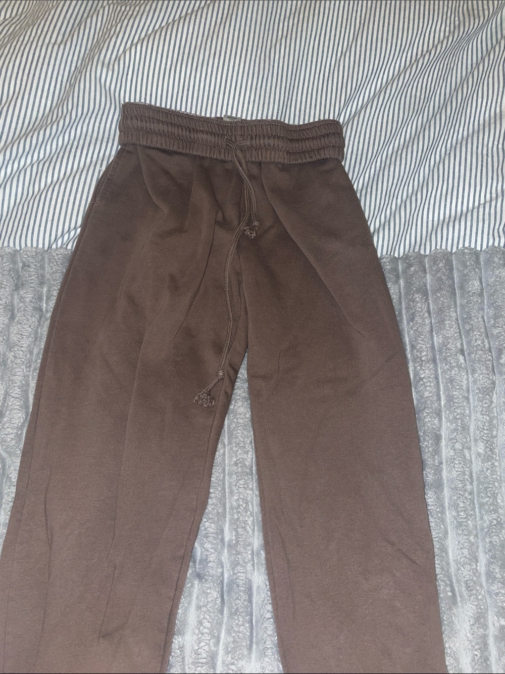 Kids Brown Elastic Waist Drawstring Sweatpants